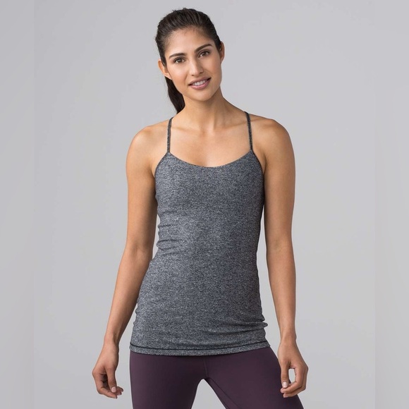 Lululemon Power Pose Tank in Heathered Black Size 10 - Picture 2 of 8